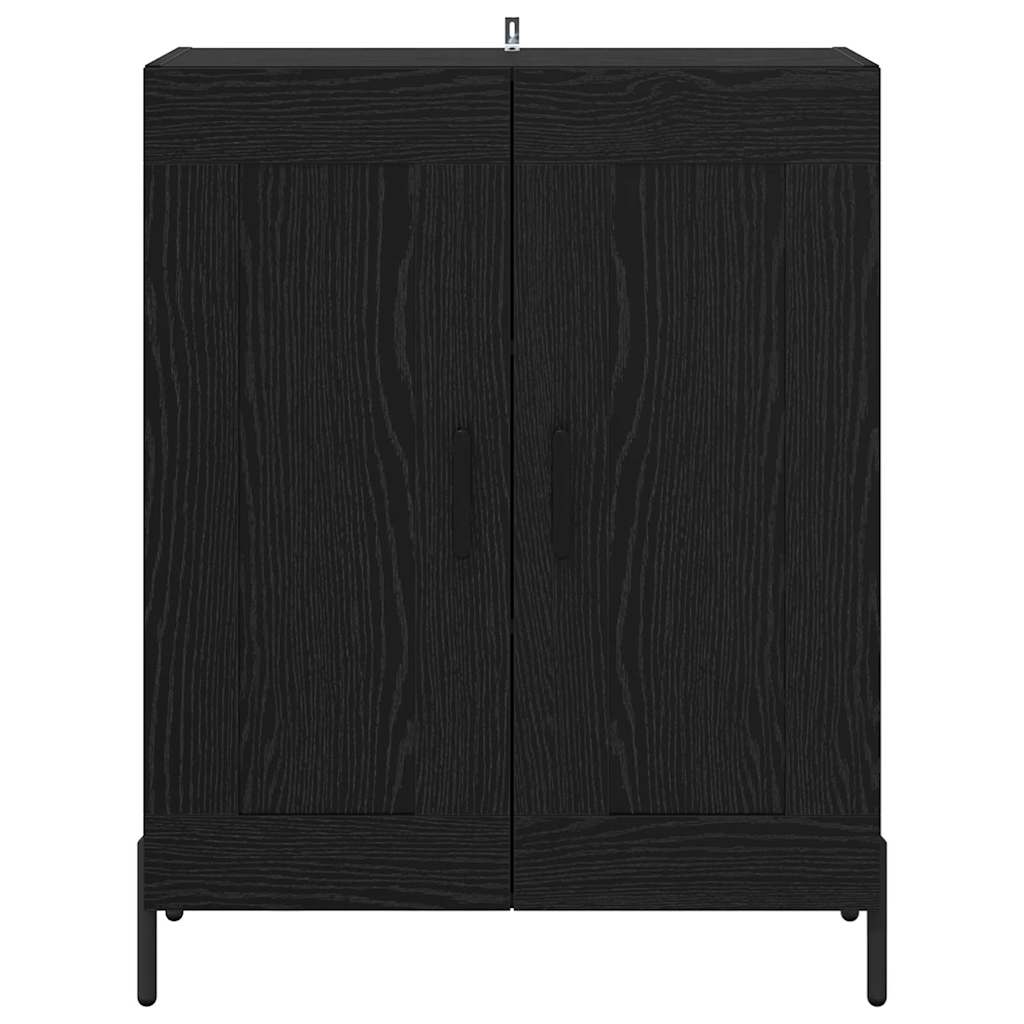 Dressoir Zwart Eiken 69,5 x 34 x 90 cm Gemonteerd hout en ijzer