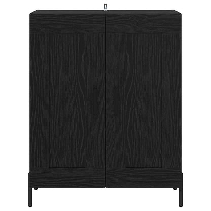 Dressoir Zwart Eiken 69,5 x 34 x 90 cm Gemonteerd hout en ijzer