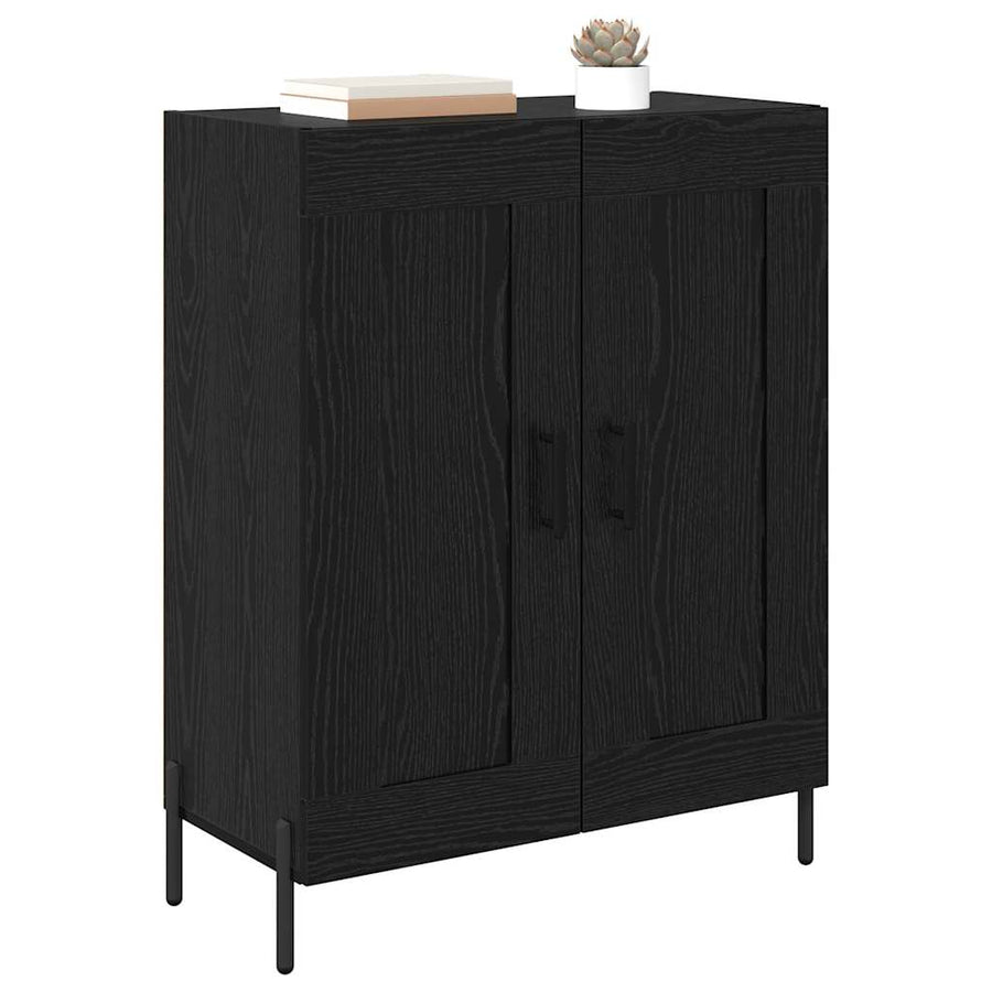 Dressoir Zwart Eiken 69,5 x 34 x 90 cm Gemonteerd hout en ijzer
