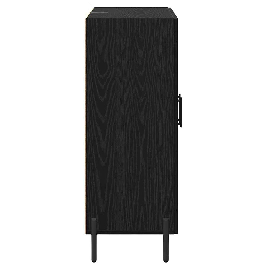 Dressoir Zwart Eiken 69,5 x 34 x 90 cm Gemonteerd hout en ijzer