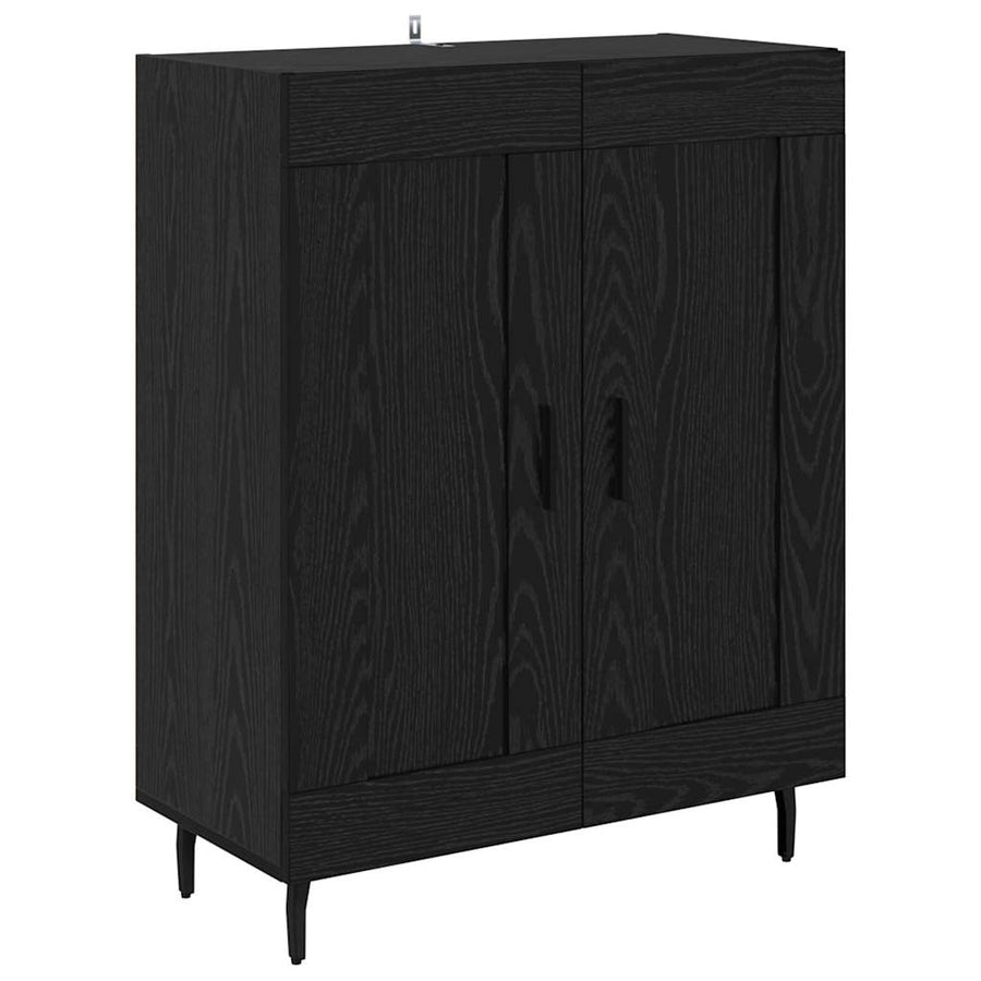 Dressoir Zwart Eiken 69,5 x 34 x 90 cm Gemonteerd hout en ijzer