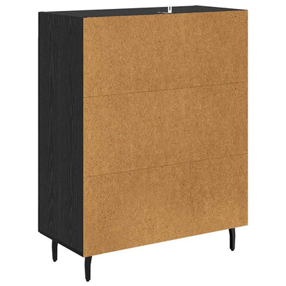 Dressoir Zwart Eiken 69,5 x 34 x 90 cm Gemonteerd hout en ijzer