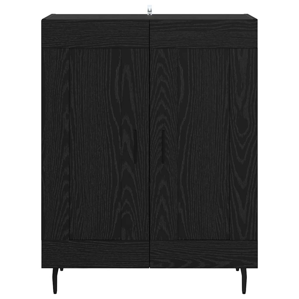 Dressoir Zwart Eiken 69,5 x 34 x 90 cm Gemonteerd hout en ijzer