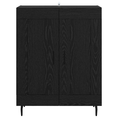 Dressoir Zwart Eiken 69,5 x 34 x 90 cm Gemonteerd hout en ijzer