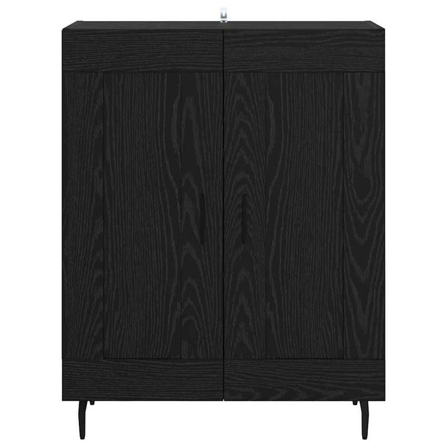 Dressoir Zwart Eiken 69,5 x 34 x 90 cm Gemonteerd hout en ijzer