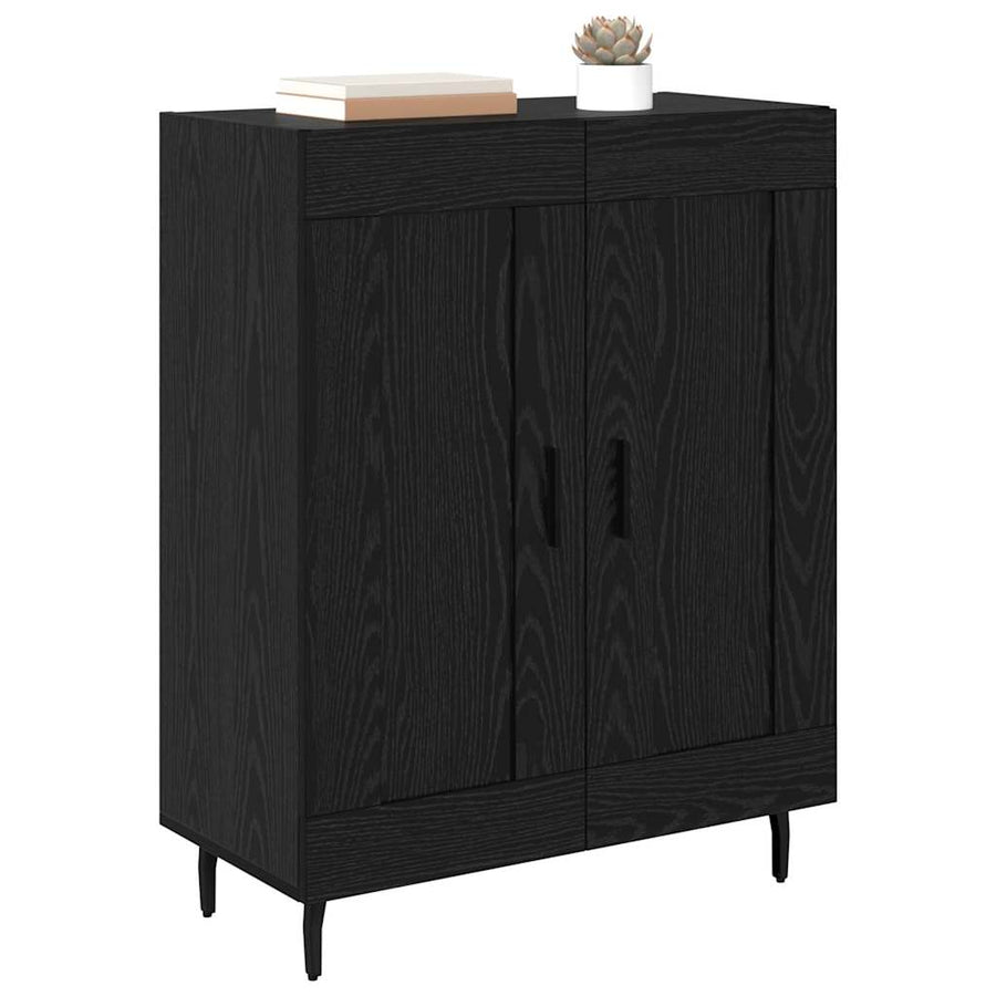 Dressoir Zwart Eiken 69,5 x 34 x 90 cm Gemonteerd hout en ijzer
