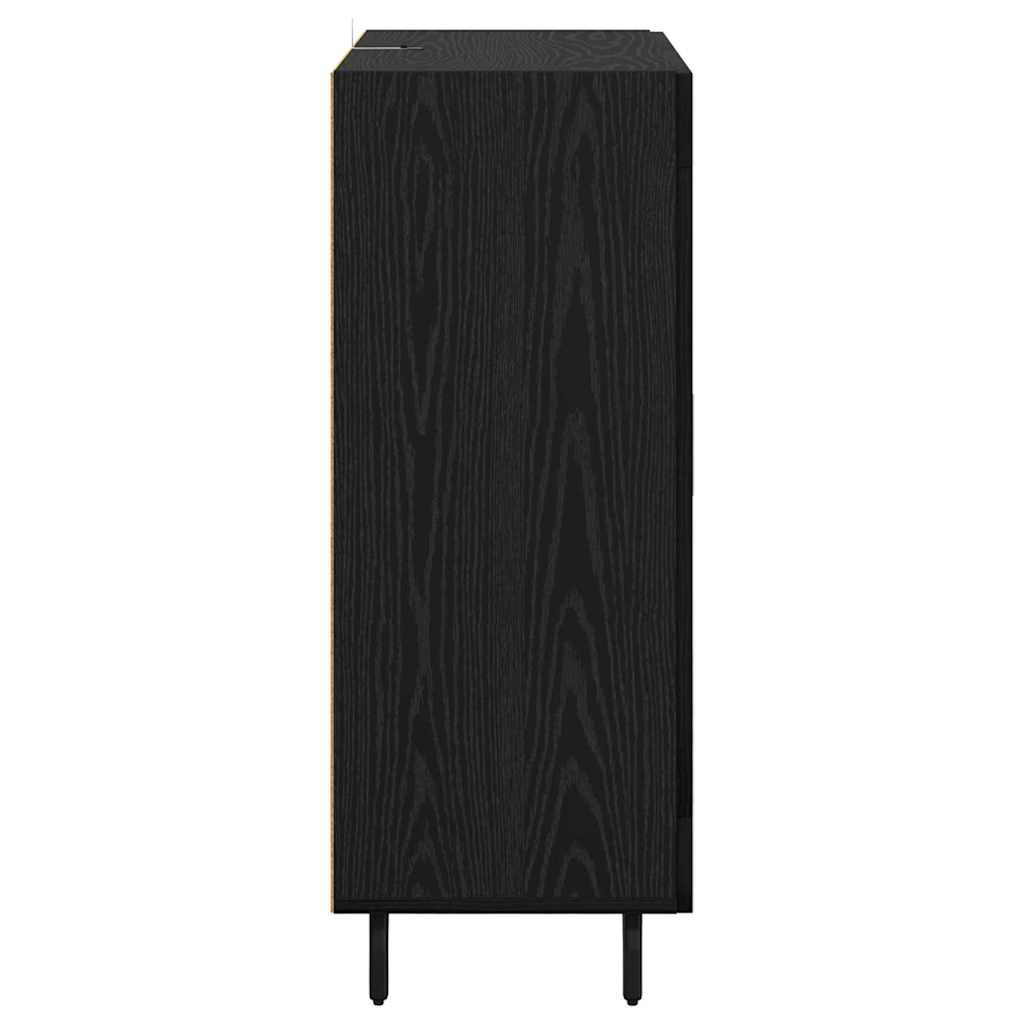 Dressoir Zwart Eiken 69,5 x 34 x 90 cm Gemonteerd hout en ijzer