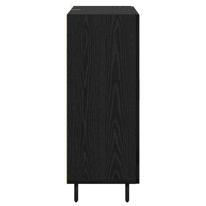 Dressoir Zwart Eiken 69,5 x 34 x 90 cm Gemonteerd hout en ijzer
