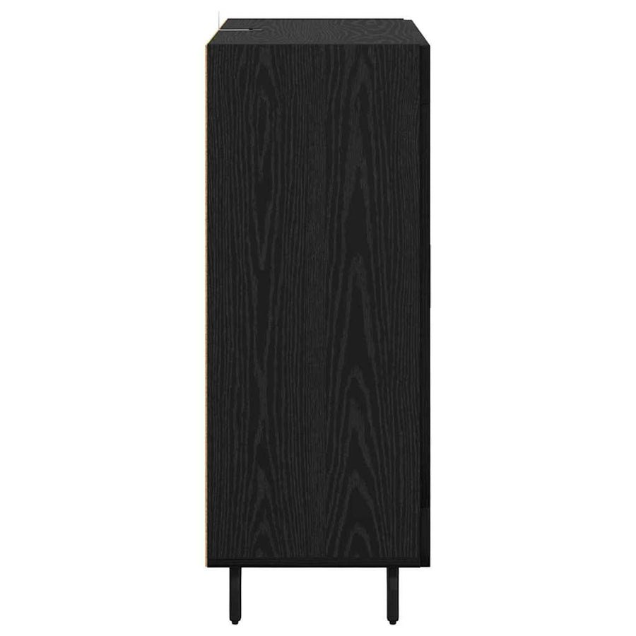 Dressoir Zwart Eiken 69,5 x 34 x 90 cm Gemonteerd hout en ijzer