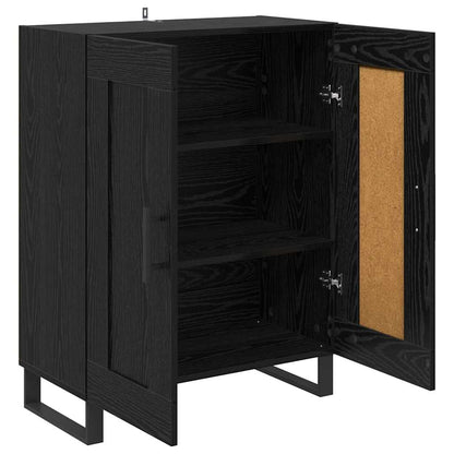 Dressoir Zwart Eiken 69,5 x 34 x 90 cm Gemonteerd hout en ijzer
