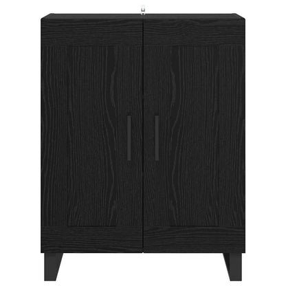 Dressoir Zwart Eiken 69,5 x 34 x 90 cm Gemonteerd hout en ijzer