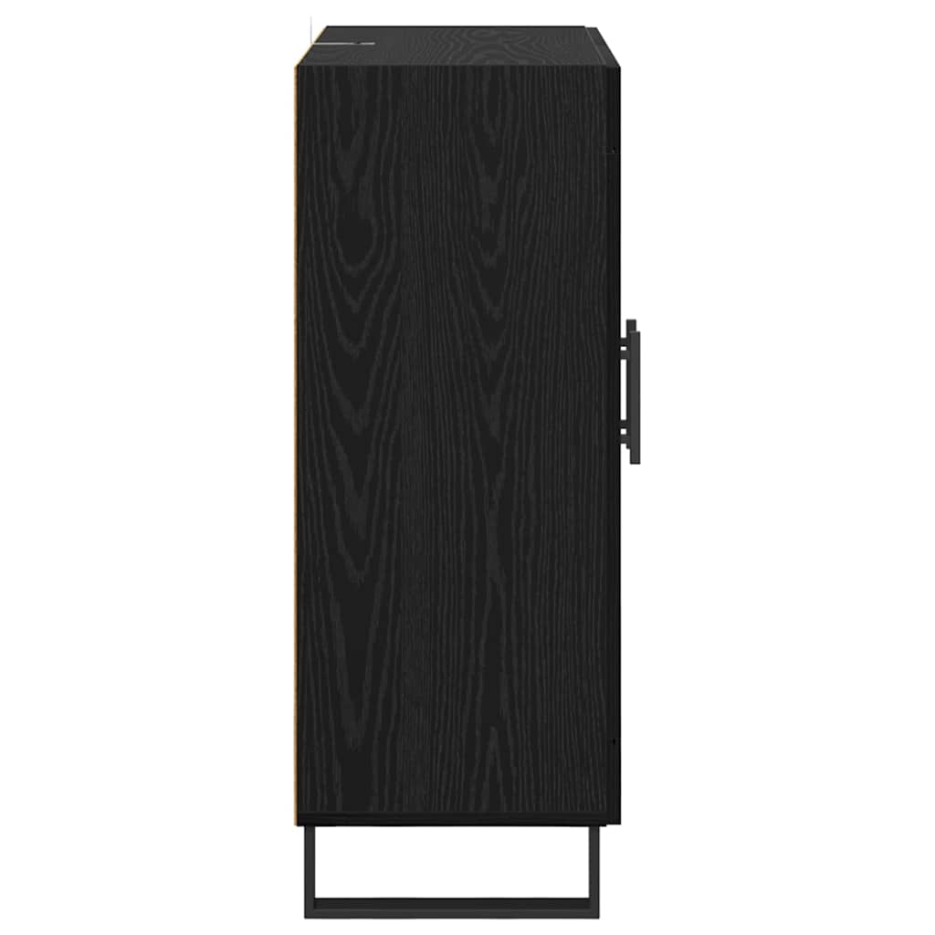 Dressoir Zwart Eiken 69,5 x 34 x 90 cm Gemonteerd hout en ijzer
