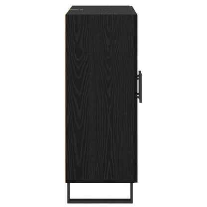 Dressoir Zwart Eiken 69,5 x 34 x 90 cm Gemonteerd hout en ijzer