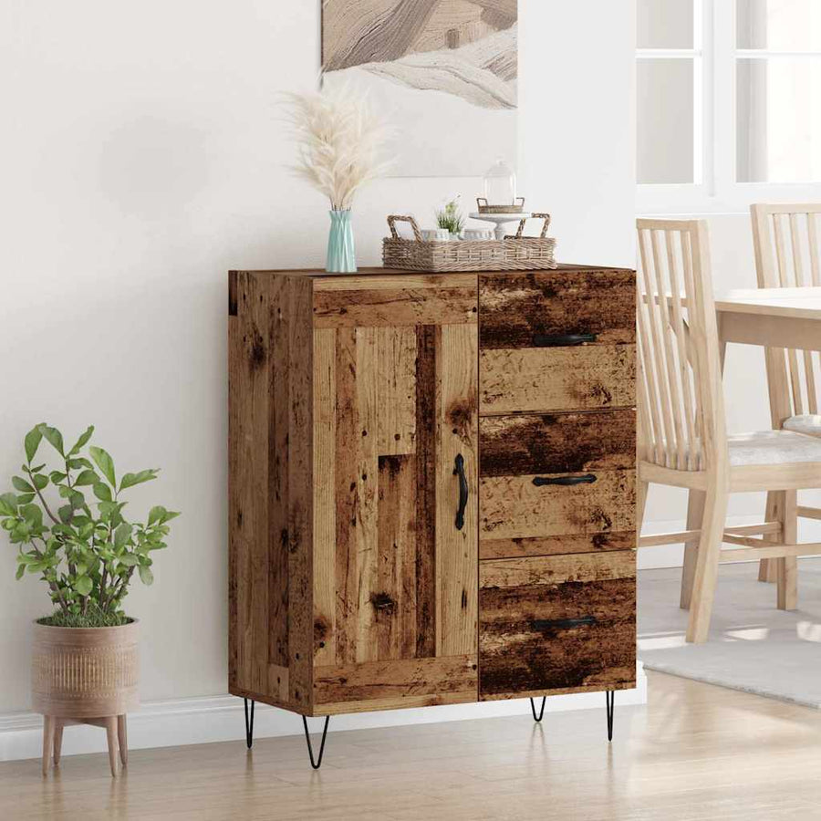 met lade Oud hout 69.5 x 34 x 90 cm Bewerkt hout