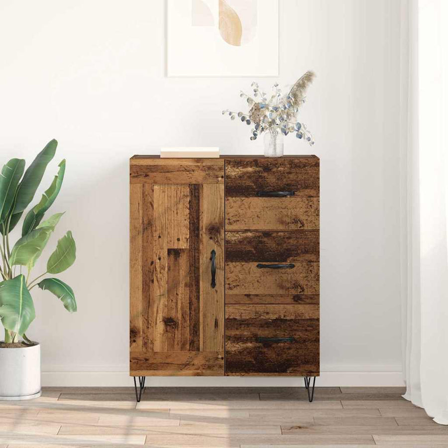 met lade Oud hout 69.5 x 34 x 90 cm Bewerkt hout