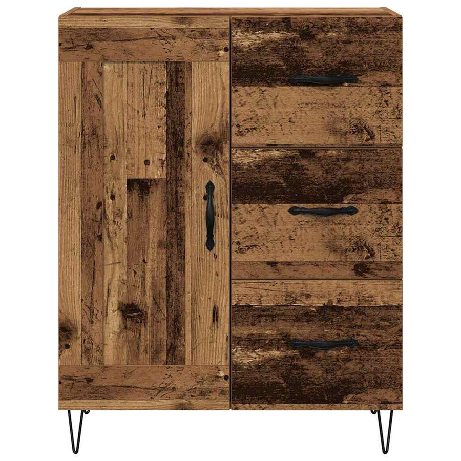 met lade Oud hout 69.5 x 34 x 90 cm Bewerkt hout
