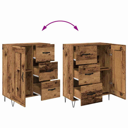 met lade Oud hout 69.5 x 34 x 90 cm Bewerkt hout