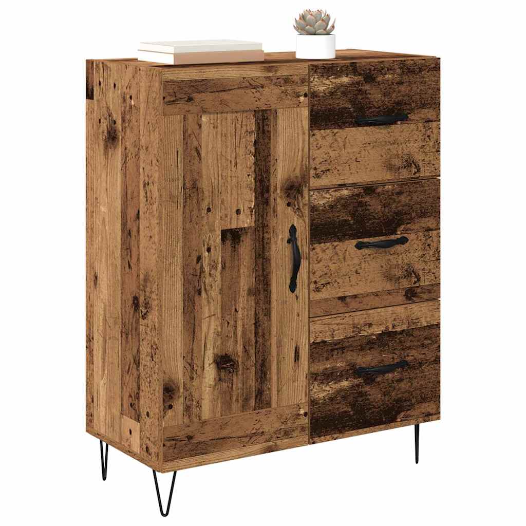 met lade Oud hout 69.5 x 34 x 90 cm Bewerkt hout