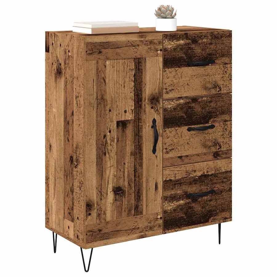 met lade Oud hout 69.5 x 34 x 90 cm Bewerkt hout