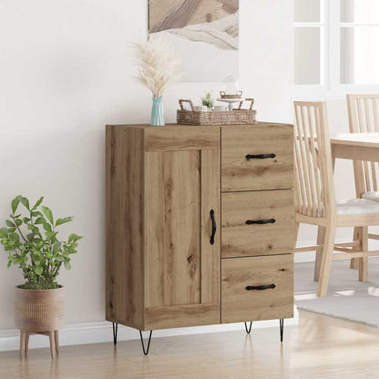 met lade artisanaal eikenkleurig 69.5 x 34 x 90 cm Bewerkt hout