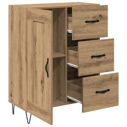 met lade artisanaal eikenkleurig 69.5 x 34 x 90 cm Bewerkt hout