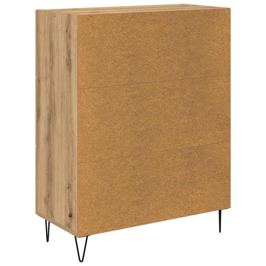 met lade artisanaal eikenkleurig 69.5 x 34 x 90 cm Bewerkt hout
