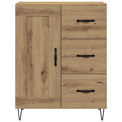 met lade artisanaal eikenkleurig 69.5 x 34 x 90 cm Bewerkt hout