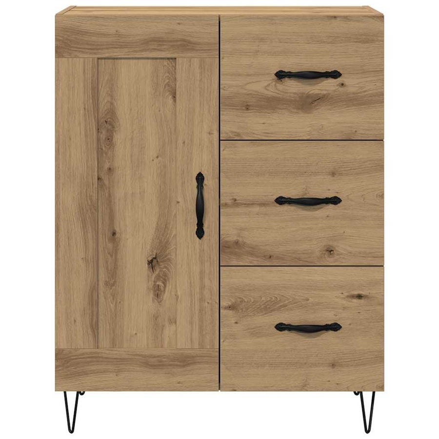 met lade artisanaal eikenkleurig 69.5 x 34 x 90 cm Bewerkt hout