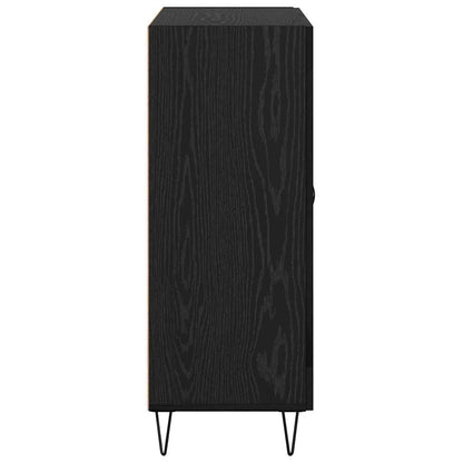 met lade Zwart eiken 69.5 x 34 x 90 cm Bewerkt hout