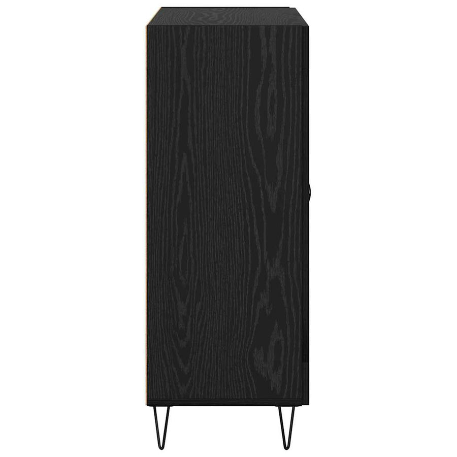 met lade Zwart eiken 69.5 x 34 x 90 cm Bewerkt hout