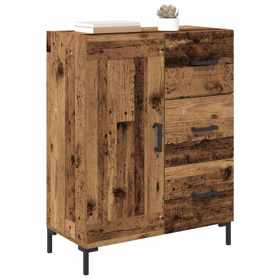 Dressoir met lade Oud hout 69.5 x 34 x 90 cm Bewerkt hout