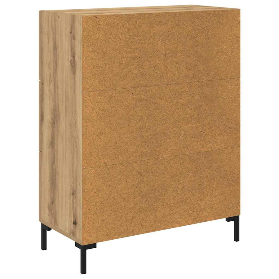 Dressoir artisanaal eikenkleurig 69.5 x 34 x 90 cm Bewerkt hout