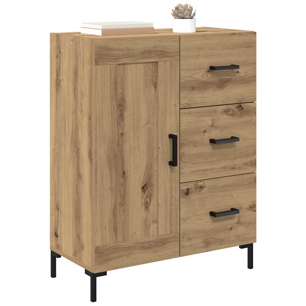 Dressoir artisanaal eikenkleurig 69.5 x 34 x 90 cm Bewerkt hout