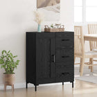 Sideboard with drawer Black oak 69.5 x 34 x 90 cm Engineered wood