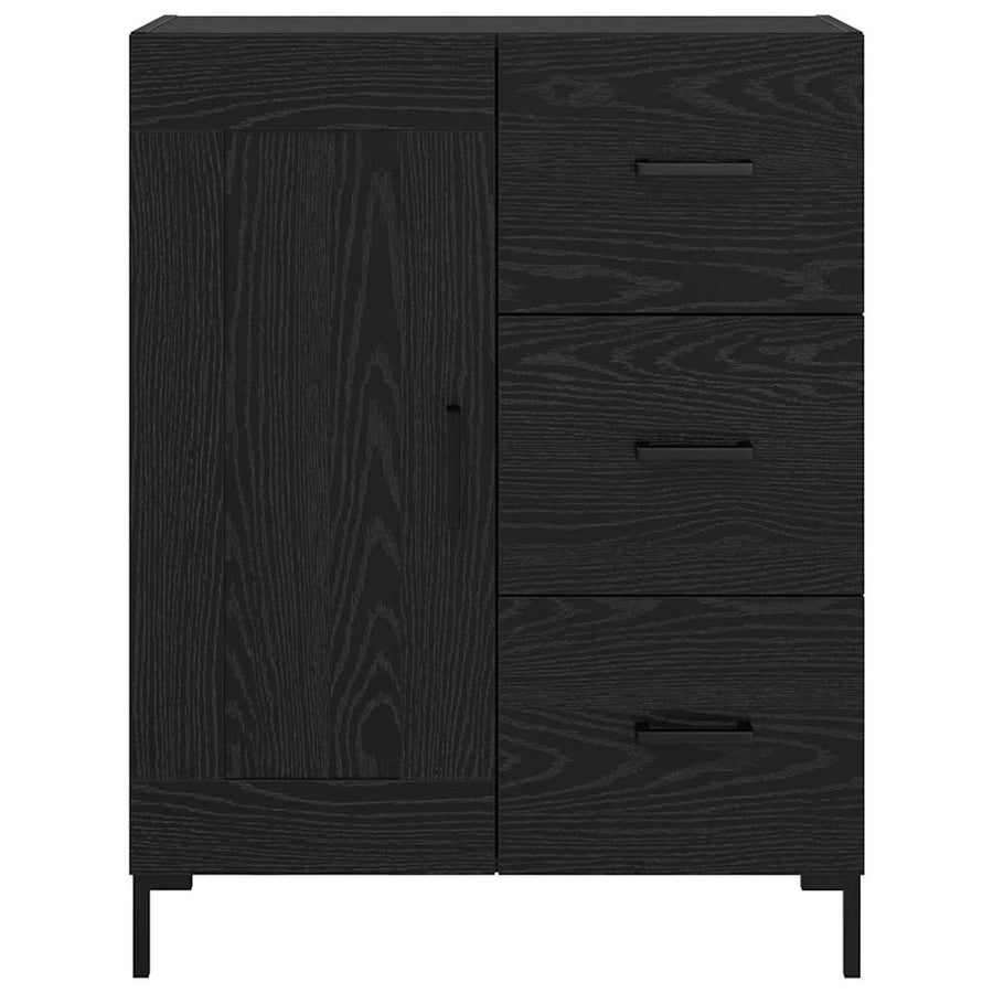 Dressoir met lade Zwart eiken 69.5 x 34 x 90 cm Bewerkt hout