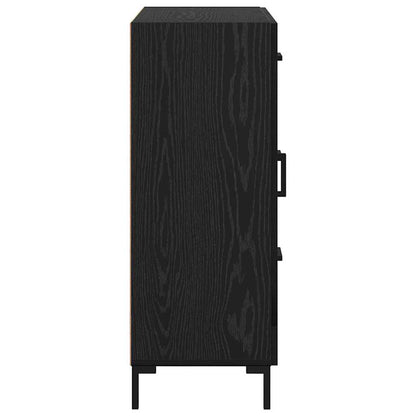 Dressoir met lade Zwart eiken 69.5 x 34 x 90 cm Bewerkt hout