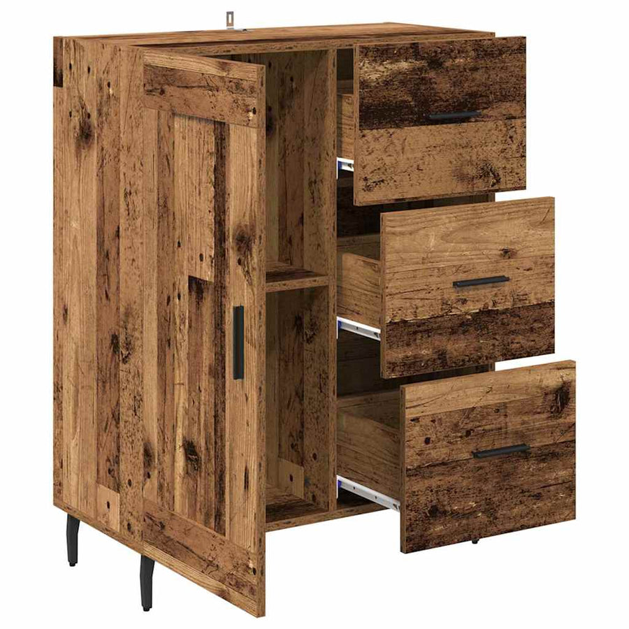 Dressoir Oud Hout 69,5 x 34 x 90 cm Gemonteerd hout en ijzer