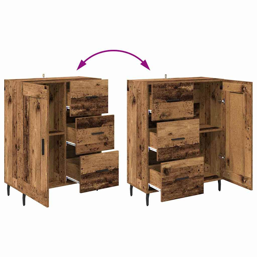 Dressoir Oud Hout 69,5 x 34 x 90 cm Gemonteerd hout en ijzer