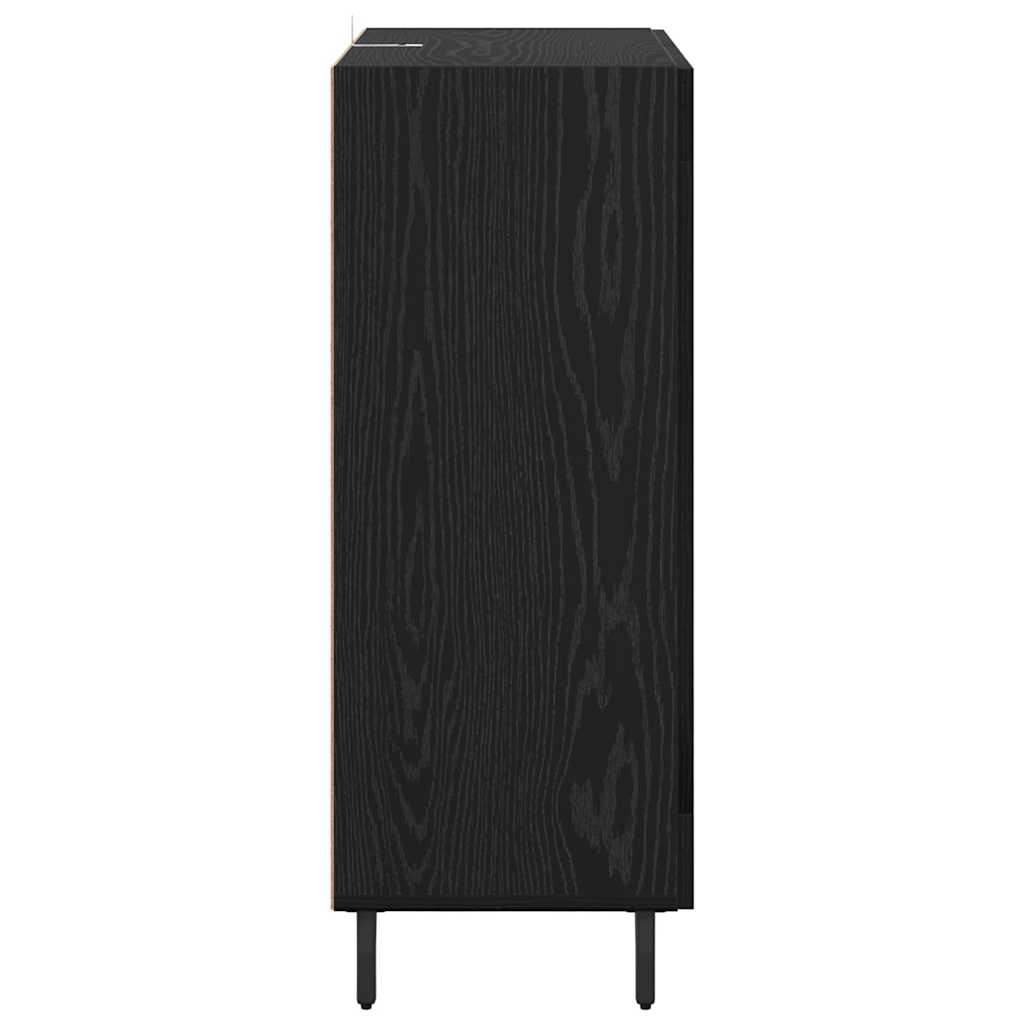 Dressoir Zwart Eiken 69,5 x 34 x 90 cm Gemonteerd hout en ijzer