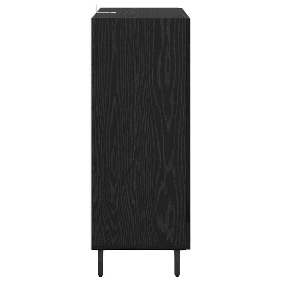 Dressoir Zwart Eiken 69,5 x 34 x 90 cm Gemonteerd hout en ijzer