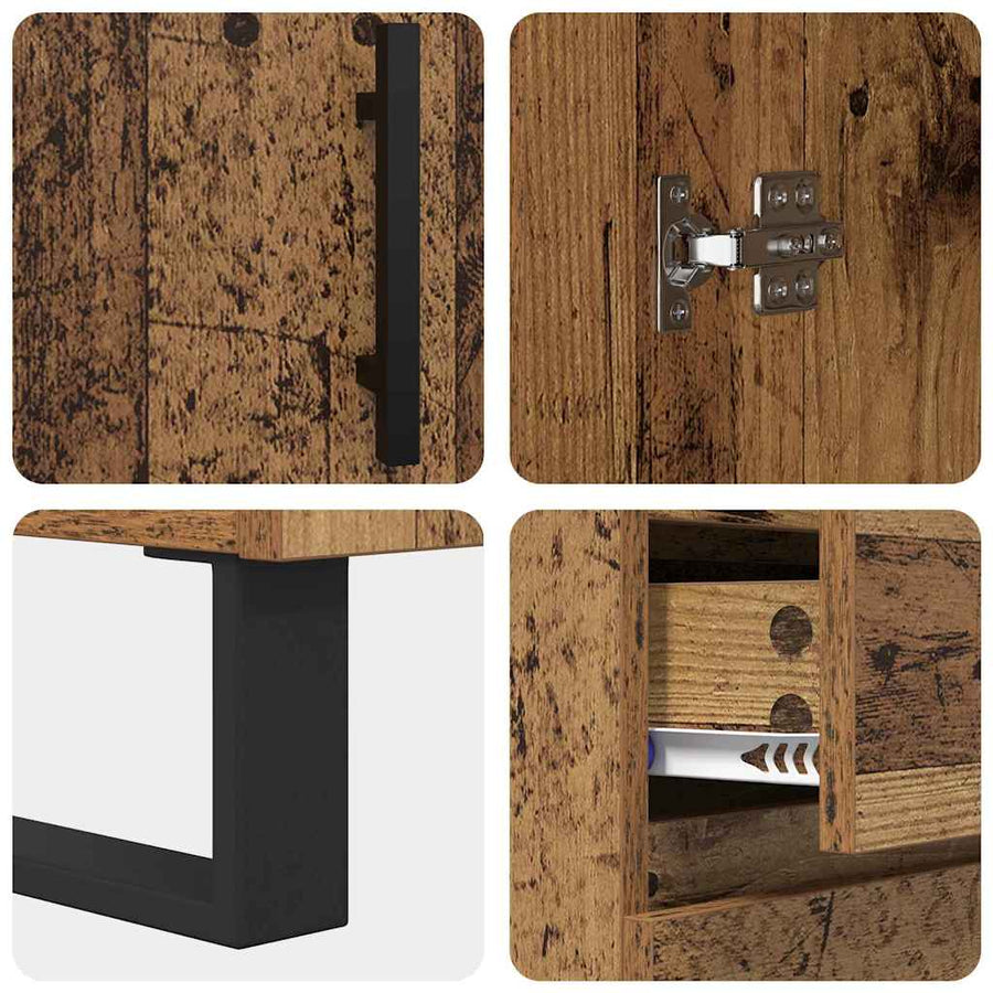 Dressoir Oud Hout 69,5 x 34 x 90 cm Gemonteerd hout en ijzer