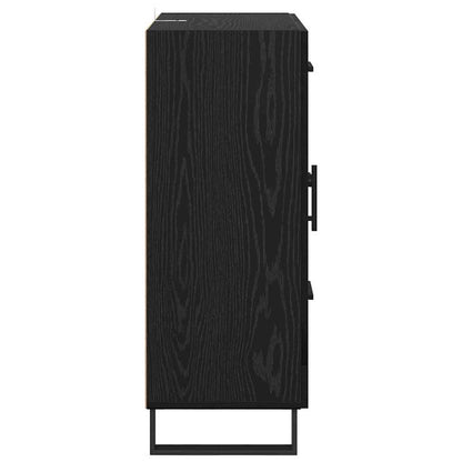 Dressoir Zwart Eiken 69,5 x 34 x 90 cm Gemonteerd hout en ijzer