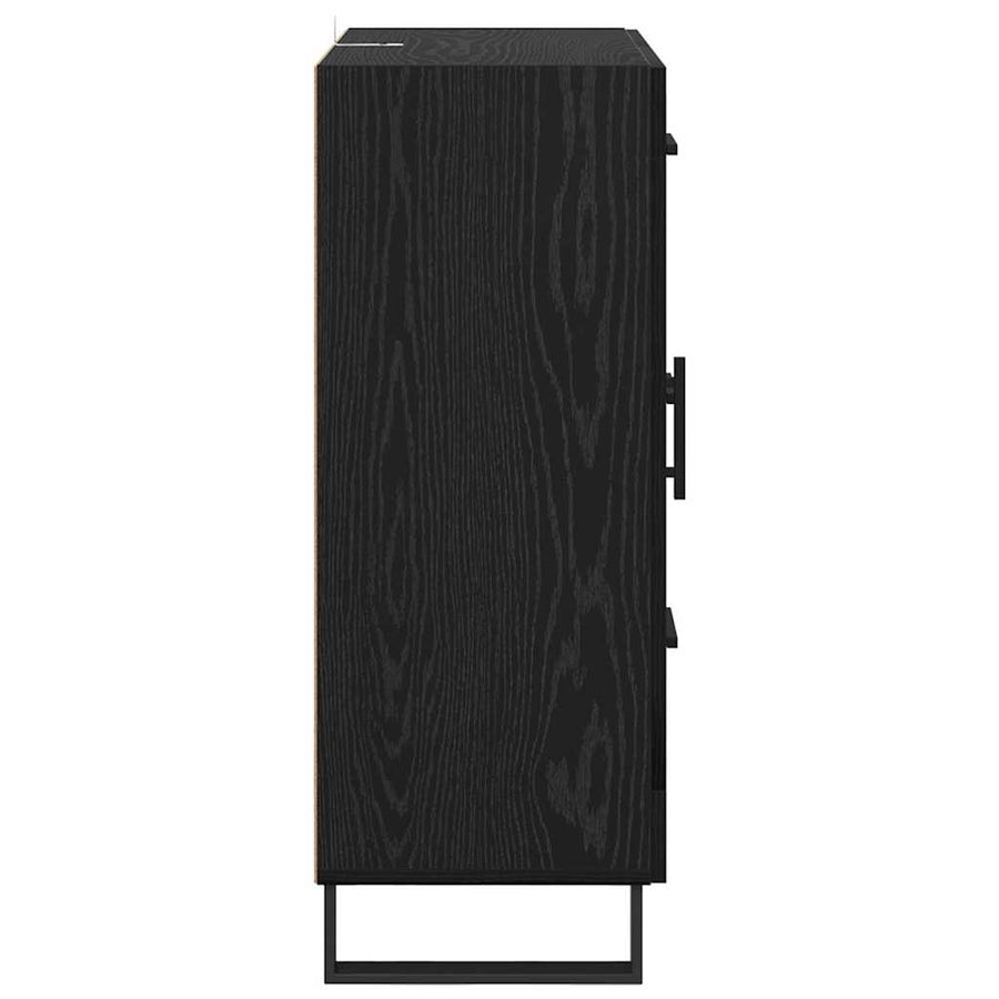 Dressoir Zwart Eiken 69,5 x 34 x 90 cm Gemonteerd hout en ijzer