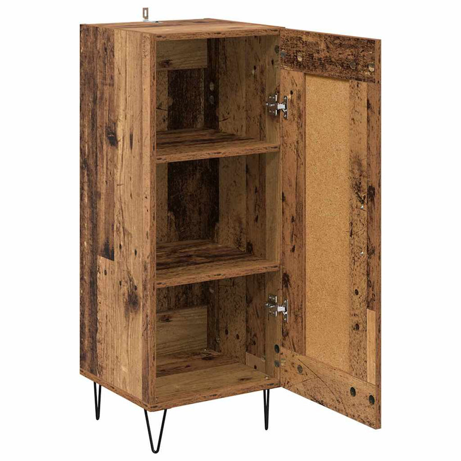 Dressoir Oud Hout 34,5 x 34 x 90 cm Gemonteerd hout en ijzer