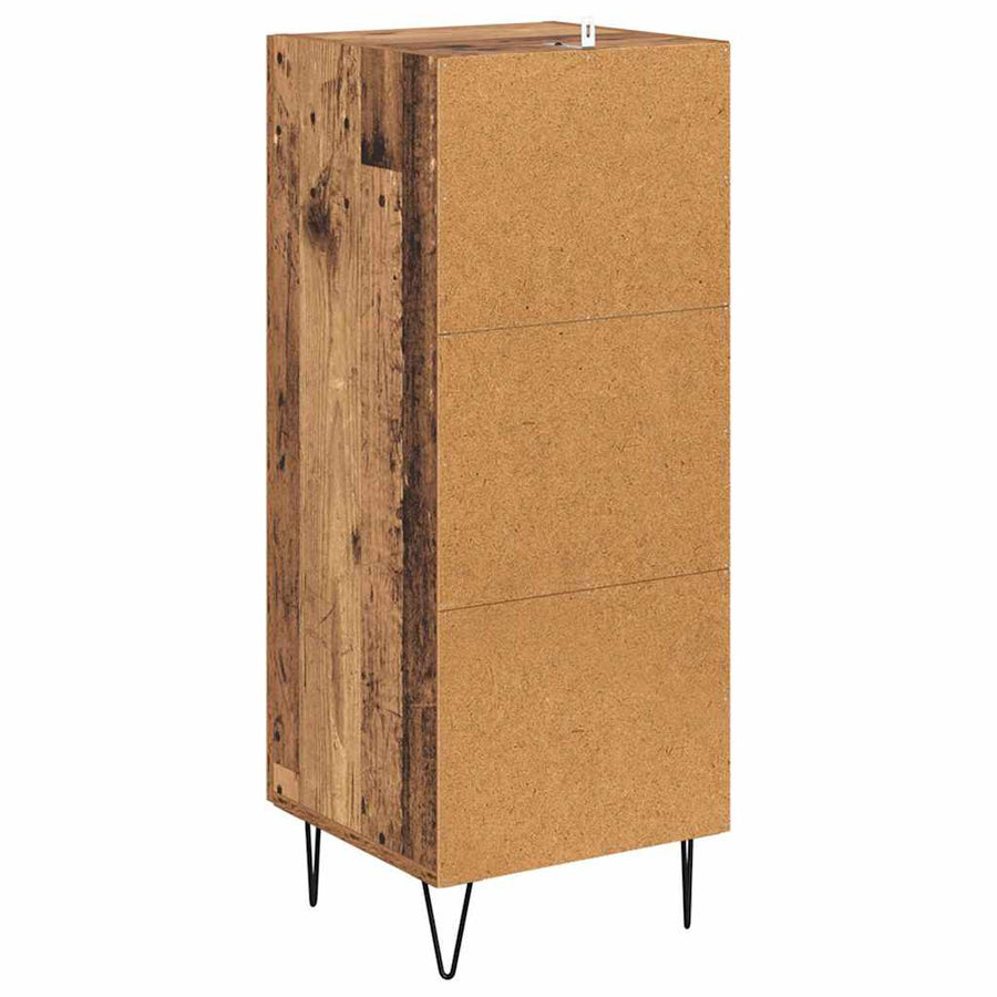 Dressoir Oud Hout 34,5 x 34 x 90 cm Gemonteerd hout en ijzer