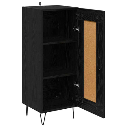 Dressoir Zwart Eiken 34,5 x 34 x 90 cm Gemonteerd hout en ijzer
