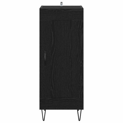Dressoir Zwart Eiken 34,5 x 34 x 90 cm Gemonteerd hout en ijzer