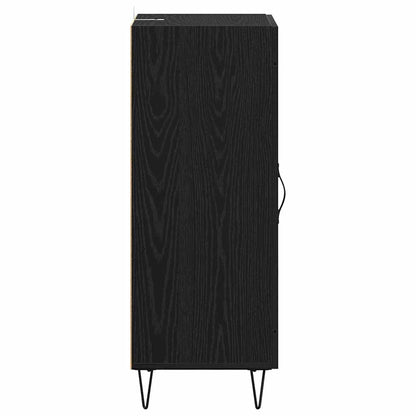 Dressoir Zwart Eiken 34,5 x 34 x 90 cm Gemonteerd hout en ijzer