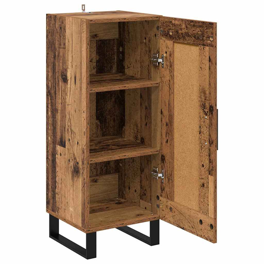 Dressoir Oud Hout 34,5 x 34 x 90 cm Gemonteerd hout en ijzer