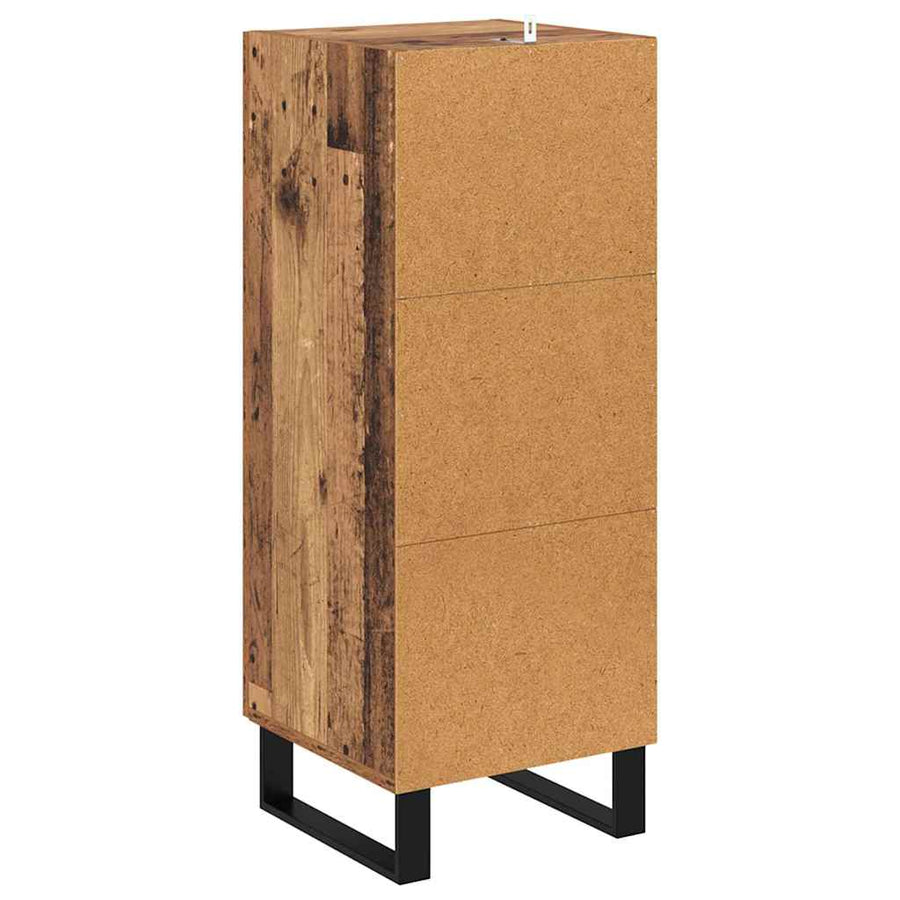 Dressoir Oud Hout 34,5 x 34 x 90 cm Gemonteerd hout en ijzer